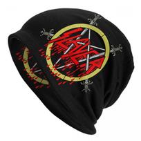 Custom Slayers Logo Skullies Beanies Caps Hip Hop Winter Warm Unisex WoUnisex Knitting Hats Unisex Adult Heavy Metal Rock Bonnet Hats Beanies Hat red