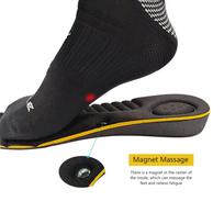 Sports Insoles Shock Absorbing Insoles with Magnet Massage Comfortable and Breathable Height Increase 4cm for Men and Women black