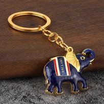 Enamel War Elephant Thailand Hot-Selling Oil-Drip Elephant Car Keychain Pendant Small Gift A8 brown