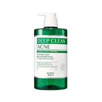 Happy Bath Cica Tea Tree Back Acne Cooling 900g Body Wash & Cica Patch Select 1 of 4 Acnecare Body Wash 900g white