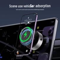 2026 New Model Magnetic Wireless Car Charger & Phone Holder, 15W Super Fast Charging with Vacuum Suction 360° Adjustable 15W Wireless Charger black