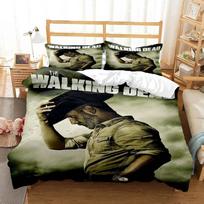 The Walking Dead Bedding Sets Exquisite Bed Supplies Set Horror Tv Anime Bed Comforter Set Bedding Set Birthday Gift EU Single(135*200cm)3pcs black