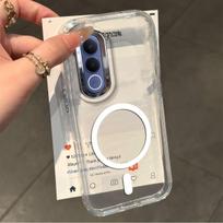 Slim Clear Magnetic Phone Case for Vivo V70 FE High Transparency Anti‑Yellow Soft TPU Shock‑Absorbent Phone Cover Vivo V70 FE gray