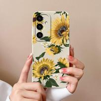 Gražus drugelio dėklas Samsung A56 A16 A26 S25 Plus S25Ultra A05S F14 A05 A36 Gražus ramunių skysto silikono minkštas neslystantis Samsung korpusas Capa Samsung F14 4G beige