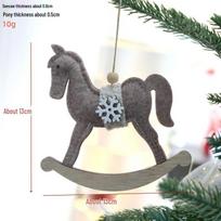 Christmas Felt Reindeer Pony Pendant for Festive Decor in Coffee Shops gray