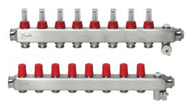 Grindinio šildymo kolektorius DANFOSS SSM-8F, 1", 8+8 žiedų, reguliuojamas, plieninis, 088U0758