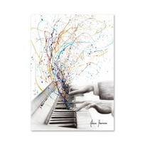 Abstraktus Pianinas Gitara Smuikas Fonografas Plakatai Spaudiniai Vintažinis Drobės Tapyba Sienų Menas Paveikslas Svetainei Muzika Namų Dekoras 21x30cm No Framed white