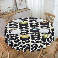 Apvalus Orla Kiely staltiesė Vandeniui atsparios, aliejui atsparios stalo dangos 60 colių Gėlių skandinaviška staltiesė 50inch(127cm) gray