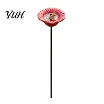 Durable Soil Insert Feeder Ceramic Bee Watering Station, Garden Flower Stake Butterfly Water Insect Station Feeder, Pollinator Drinking Cup B pink