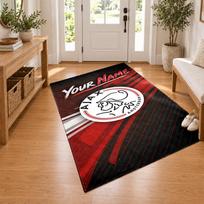 AFC Ajax Custom Name Personalized Rug Non‑Slip Doormat Floor Carpet Housewarming Birthday Gift for Family Friends 40cmx60cm white