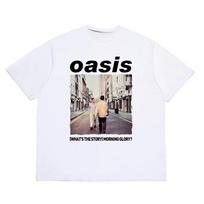 Vasarinis vyriškas marškinėlis: Oasis juostos medvilninis marškinėlis, laisvalaikio retro trumpomis rankovėmis, minkštas ir laisvas marškinėlis vyrams L gray