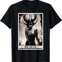 Occult Dark Art Horror The Devil Tarot Card T-Shirt XL