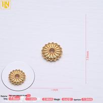24K Gold Color Sunflower Polka Dot Flat Spacer Beads for DIY Jewelry. beige