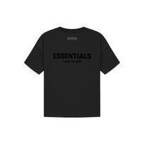 Fear of God Essentials SS22 Elastingas Limo Logotipo Spaudinys Aksominiai Apvalios Kaklo Marškinėliai Unisex Viršutiniai Drabužiai Juodi FOG-SS22-899 XXS black