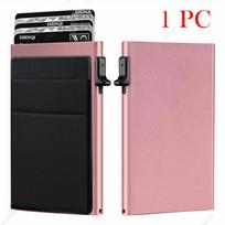 Rfid Credit Card Holder Wallet Metal Thin Slim Bank Card Case Men Women Pop Up Minimalist Wallet Small Black Purse Metal Vallet white