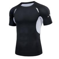 Men's Quick-Dry Athletic Compression Tee, Short-Sleeve, Breathable Body-Shaping for Spring/Summer Running, Basketball, Training, and Fitness. 3XL black