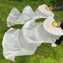 Fan Length Dancing Sell Gradient Dancer Practice Imitation Long Fans Dance Performance Props White Matches the image,One piece 1.2cm gray