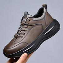 Best-Selling Men's Korean Style Leather Casual Shoes - Autumn Fashion, Versatile & Breathable 43 chaki