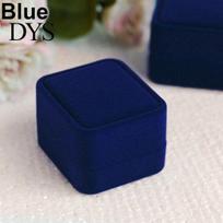 Velvet Jewelry Necklace Ring Earring Display Storage Organizer Box Case Gift mėlyna