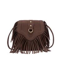 Southeast Asia's Top-Selling 2023 Winter Women's Faux Suede Shoulder Bag with Tassels brown