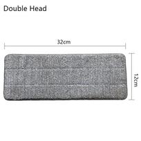 Washable Microfiber Mop Pad Dust Flat Mop Cloth New Household Cleaning Pad 32*12cm-Double Head
