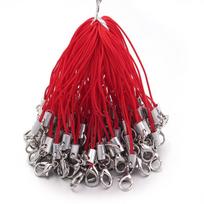20/100pcs Lanyard Lariat Strap Cords Lobster Clasp Rope Keychains Hooks Mobile Set Charms Keyring Bag Accessories Key Ring red