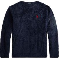 Polo Ralph Lauren FW24 Solid Color Small Pony Embroidered Long Plush Sleeve Pocket Crewneck Sweatshirt Men sweatshirt Navy-Blue MNPOKNI16821074-410 XL black