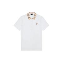 VERSACE SS21 Men Cotton Printed Short Sleeve Polo Shirt White A87402-A231240-A1001 L white