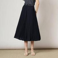 Bcbg Pleated Banding Skirt B4m4s221 Navy (55)/66 gray