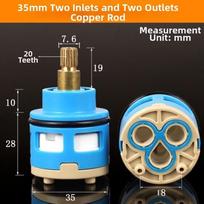 35 mm dydžio maišytuvo kasetė, vandens taupymo pakeitimo vožtuvas, maišytuvo rankenėlė, vonios kriauklė Round Rod Valve Core blue