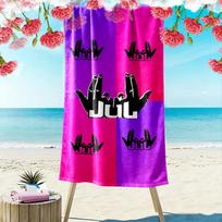 JuL C'est Pas Des Lol Print Beach Towel, Large Soft Quick Dry Towel for Beach Camping Swimming 70cmx140cm(27x55inch) purple