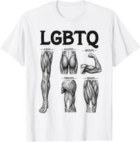LGBTQ Legs Glutes Biceps Triceps Quads Gym Lover Workout Gift Unisex T-Shirt XL gray