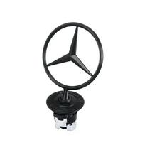 44mm 3D Metalinis Chromuotas Juodas Automobilio Priekinio Variklio Dangčio Emblema Logotipas Mercedes Benz C E S Klasės W204 W212 W220 W210 W221 Priedai