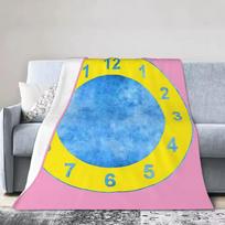 Laikrodžio kilimas (Didelė patogi sofa) Antklodės Minkšta Šilta Flanelinė Mesti Antklodė Lovos Patalynė Svetainė Iškyla Kelionės Namų Sofa 75x90cm