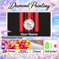 Ajax 5D DIY Diamond Painting Custom Name Text, Full Drill Rhinestone Mosaic Art Home Gift 40cmx40cm