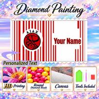 Ajax 5D DIY Diamond Painting Custom Name Text, Full Drill Rhinestone Mosaic Art Home Gift 30cmx30cm red