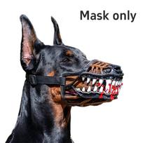 Halloween Dog Muzzle Latex Scary Beast Mouth Mask Movable Teeth Pet Cosplay Costume Muzzle For Dogs Party Dress Up Accessories 1 With Blood S