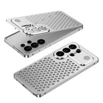 Aliuminio lydinio aromatinis metalinis mobiliojo telefono dėklas su šilumos išsklaidymu, Samsung S26 S25 S24 S23 Ultra apsaugai, galinis dangtelis Galaxy S26 Ultra white