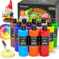 Shuttle Art Outdoor Acrylic Paint 12 250ml Large Includes Paint Knife and Smooth Vivid Suitable for Painting on Garden and DIY Bottle Art Beginners
