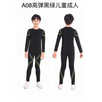 A08 Compression Suit Adults Kids Long Sleeve Workout Gym Fitness Sportswear 20-2XL 24 - 140 gray