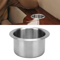 Drop in Table Cup Holder Insert, 85mm Stainless Steel Cup Drink Holder, Drop in Holders for Boats Yachts RVs Trucks Cars Sofas Chairs and Tables gray