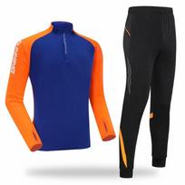 Kids Youth Long Sleeve Soccer Training Suit Winter Football Sportswear Set 4XL blue