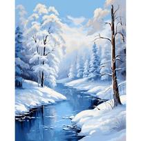GATYZTORY Acrylic Painting By Numbers Snow House Coloring On Numbers For Adults Diy Gift Picture Paint Home Decors Paint Kit Sno 40x50cm no frame oranžinė