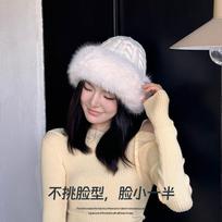Winter hat female cute antlers hairball ear protectors plush hat Christmas thickened Northeast Lei Feng hat cycling hat One Size