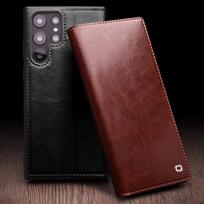 For Samsung Galaxy S22 S22+ S23 S23+ Plus Ultra Real Genuine Leather Flip Cover Phone Case Card Pocket Business Qialino Brand For Samsung Galaxy S24 Ultra ruda