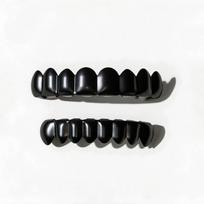 Vampire Glossy Teeth Grillz Hip Hop Top Bottom Mouth Tooth Caps Set Fashion Dental Decor Gift for Hip Hop Enthusiasts Women Men A1 black