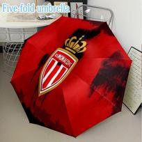 Monaco Crest Emblem Mini Umbrella, 5-Fold, Lightweight, Retractable Umbrella Features 8 Ribs, Ideal for Outdoor Use Birthday Gifts Five-fold umbrella red