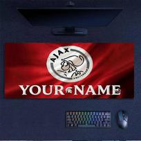 Custom Name,AFC Ajax Mouse Pad, Large Gaming Desk Mat, Non-slip XXL Mousepad for Laptop & Tablet, Mini PC Playmat with Stitched Edges 30cmx60cm(11.8x23.6inch) red