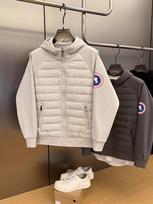 26 Cross-border high-quality trend pony ring side printing spring hooded warm lightweight cotton jacket M gray