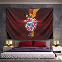 FC Bayern Munchen Crest German Flag Colors Tapestry Wall Art Football Club Emblem for Fans Living Room Dorm 180x230cm(70x90in)